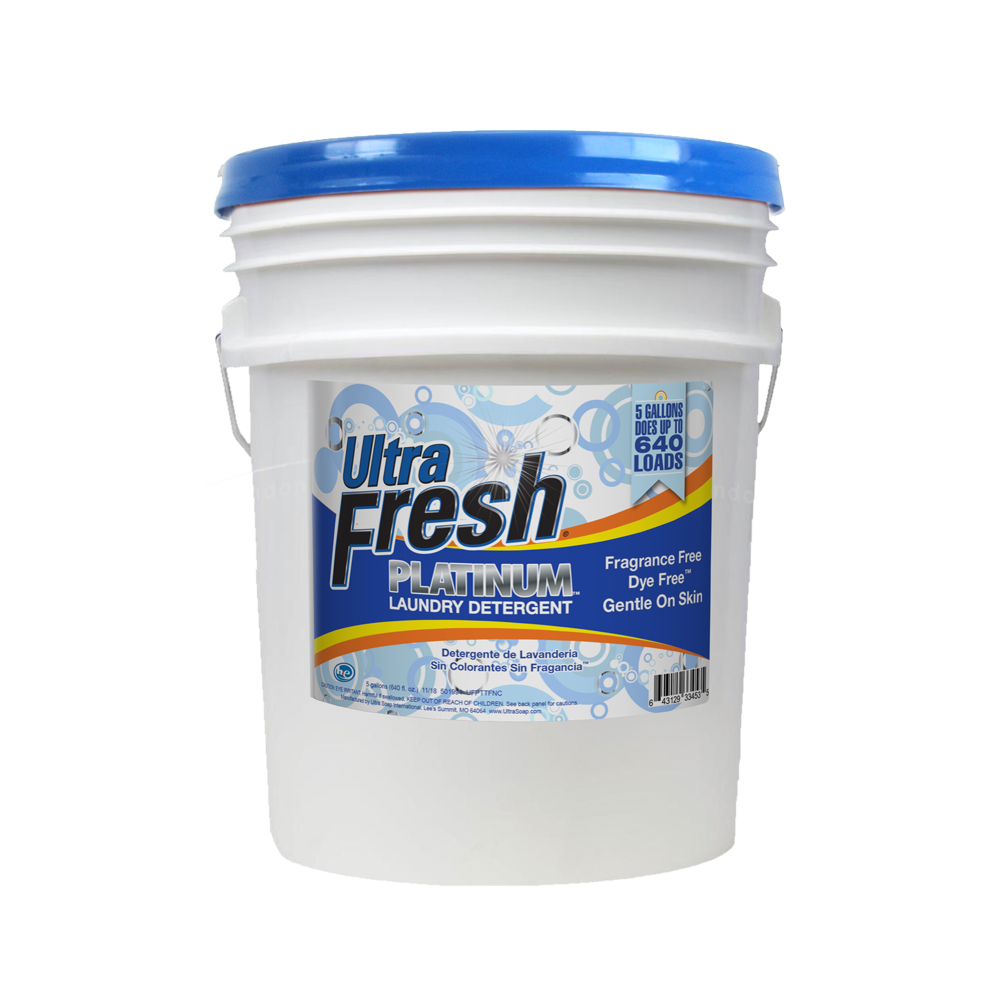 Ultra Fresh® Platinum™ Fragrance Free & Dye Free™ Laundry Detergent - 5 Gallons
